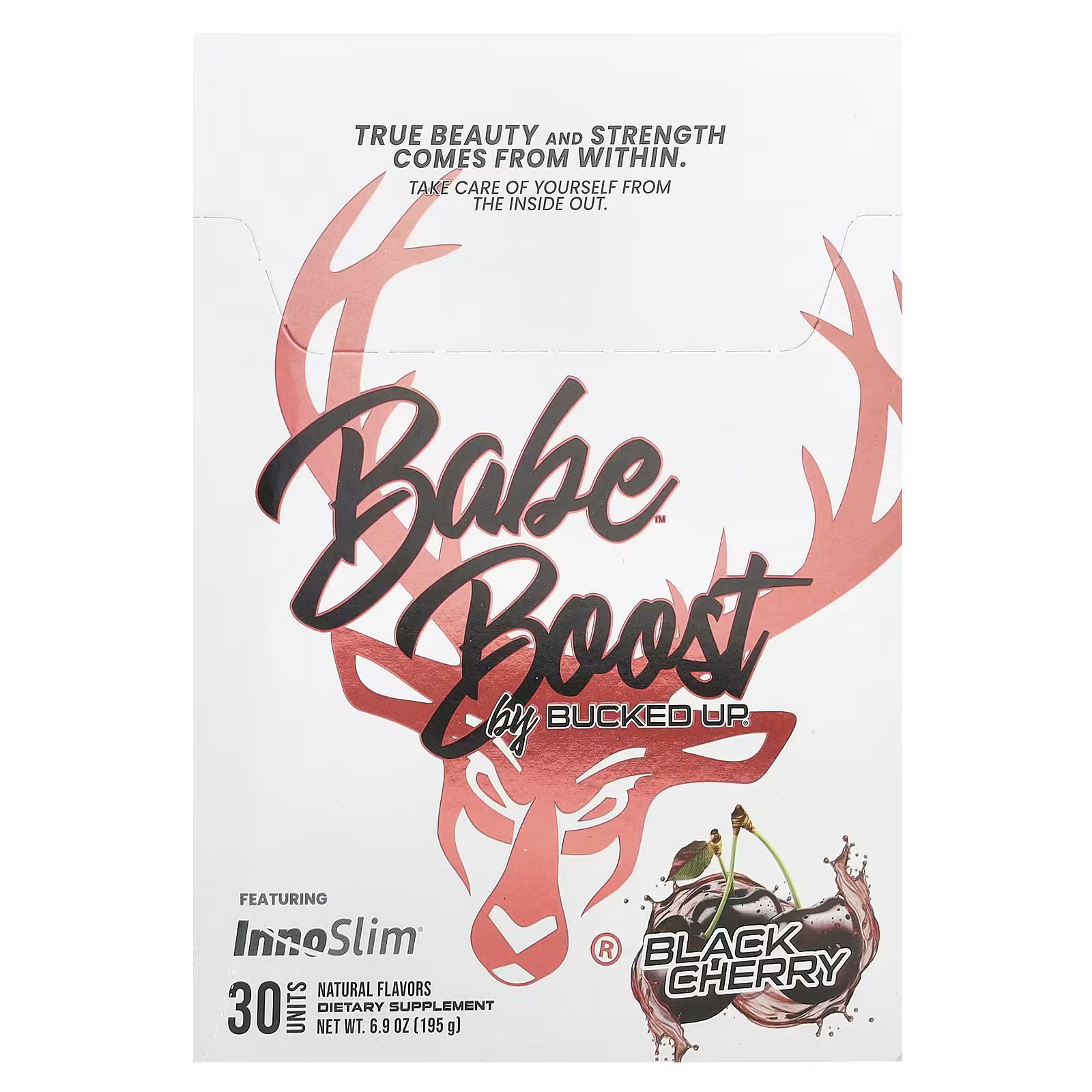 

Babe, Boost, Черная вишня, 30 пакетов по 0,2 унции (6,5 г) каждый Bucked Up