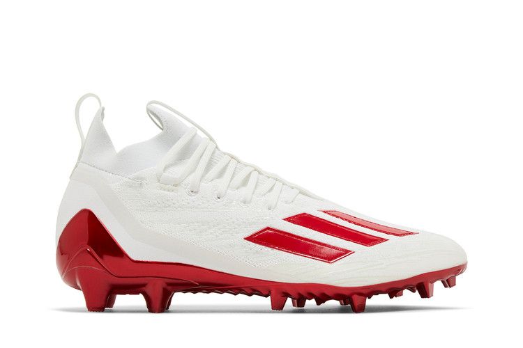 Бутсы adidas Adizero Primeknit Cleats 'White Team Power Red', белый — фото 2
