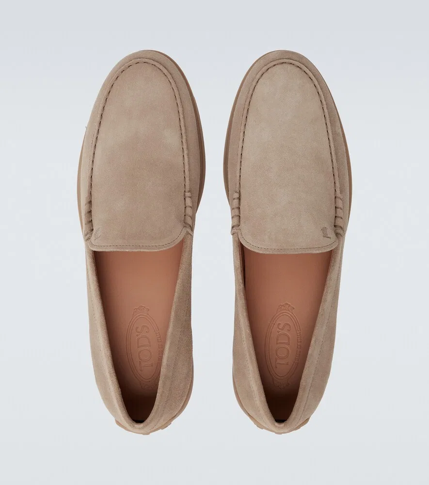 Замшевые лоферы Tod's, бежевый — фото 4