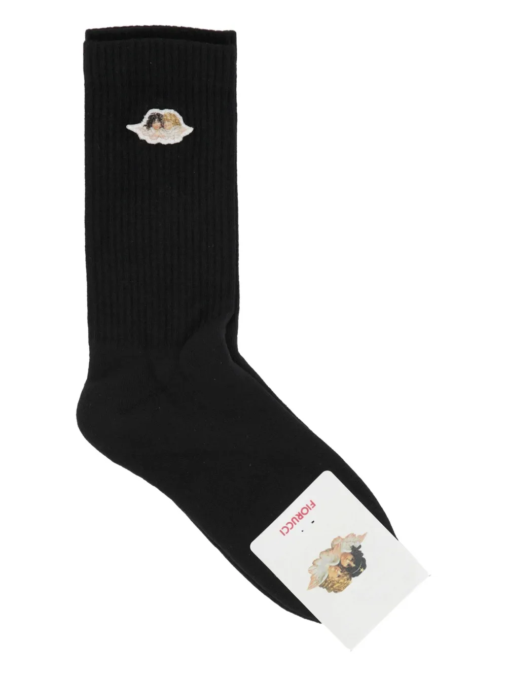 

Рифленые носки с нашивкой "Ангелы" Fiorucci, черный