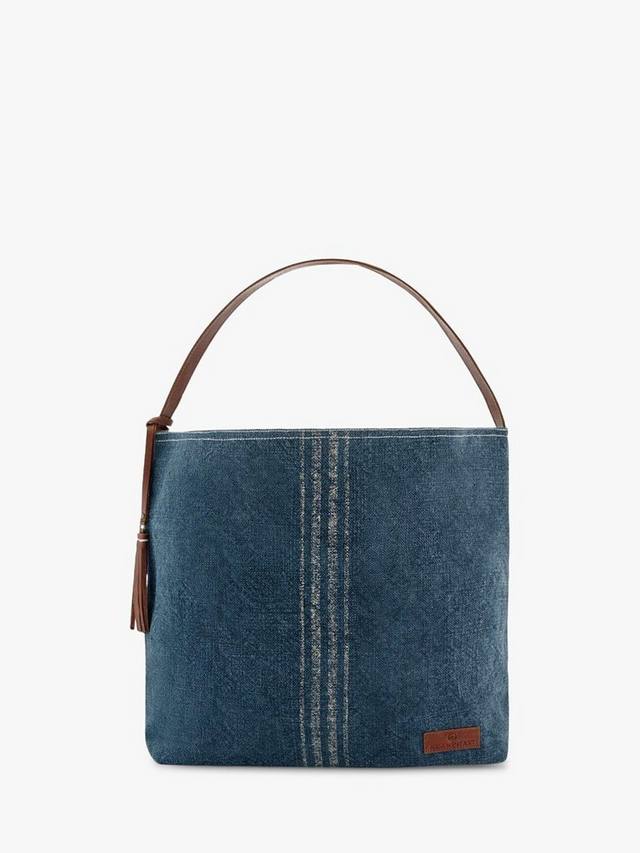 

Пляжная сумка из джута с вертикальными полосками Seaspray, Blue