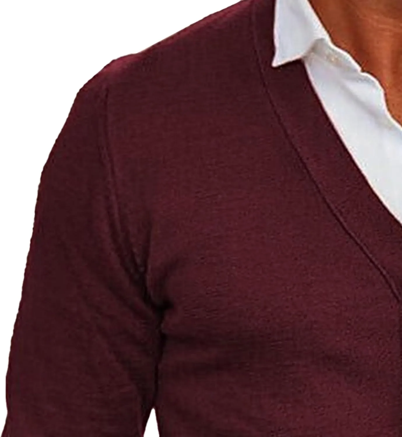 Мужской кардиган Slim Fit V-образным вырезом из шерстяной смеси с карманами — фото 4