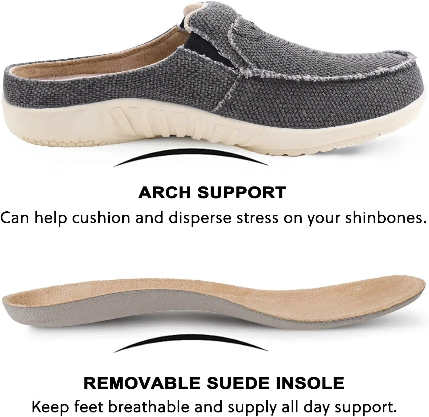 Тапочки с поддержкой стопы LazyStep, charcoal — фото 4