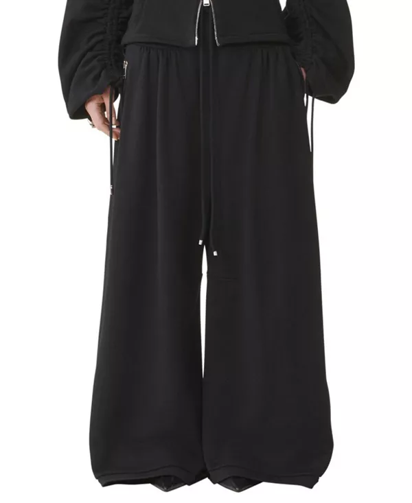 

Брюки из хлопкового флиса и кашемира Lanvin, черный