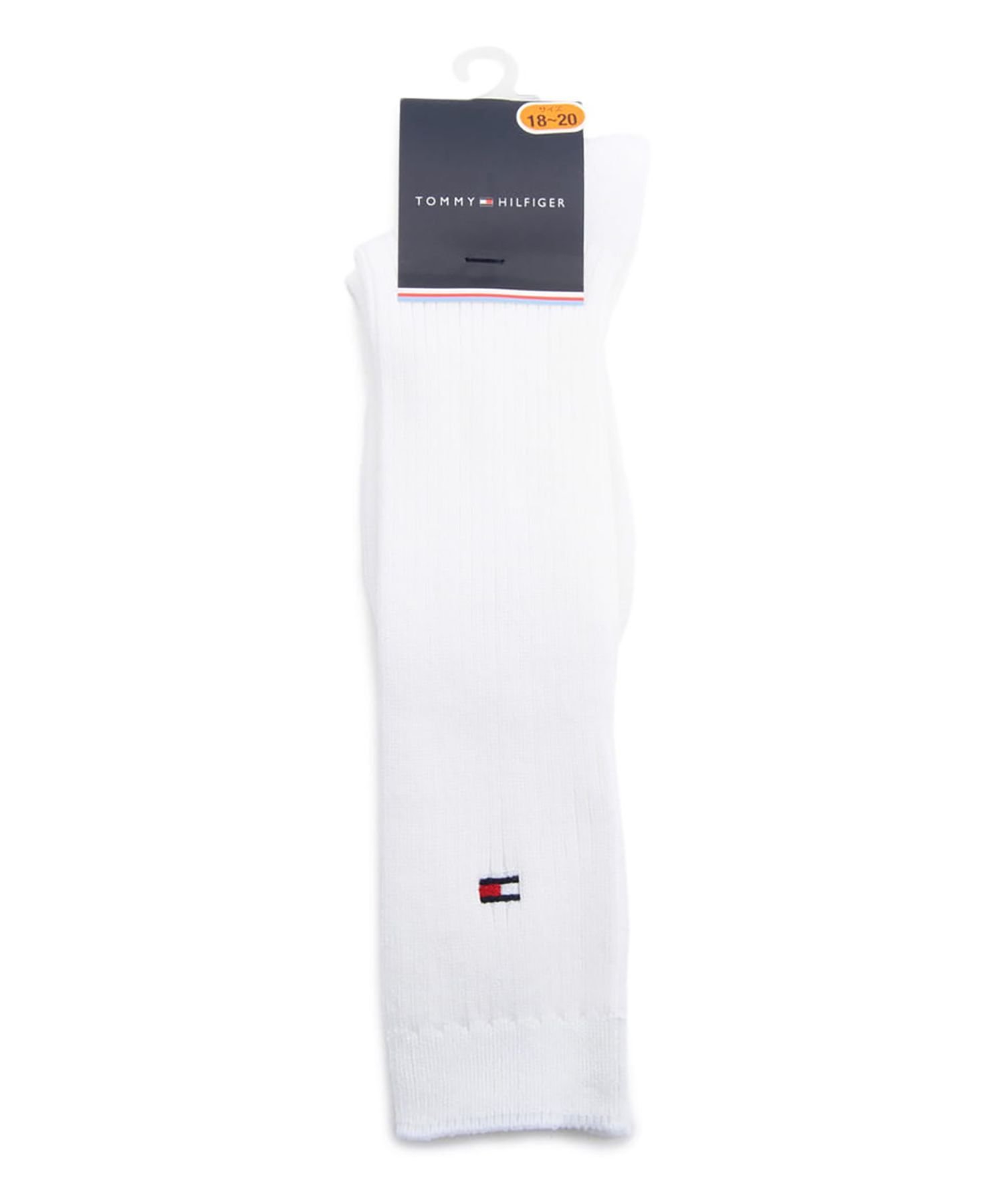 (K) Высокие носки TOMMY HILFIGER в рубчик, White