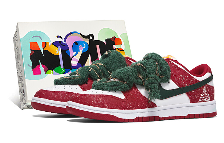 

Кроссовки Nike Dunk Skateboarding Shoes Men Low-top Red/white, красный