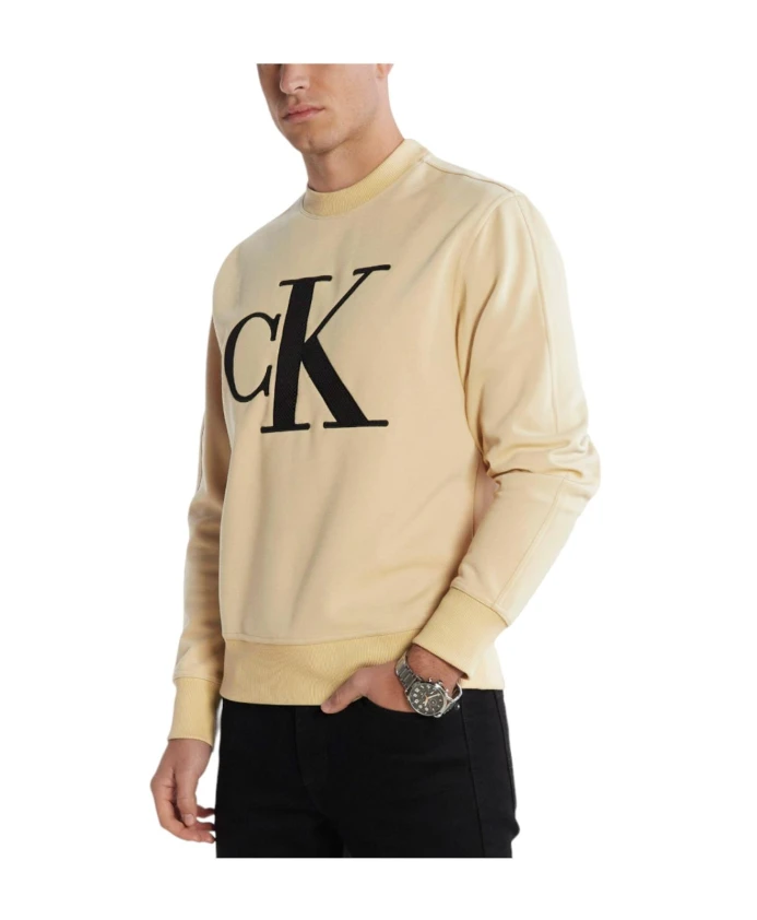 Перфорированная толстовка с монологом Calvin Klein, коричневый — фото 2