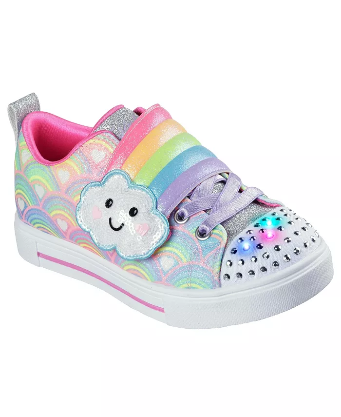 

Детские кроссовки Twinkle Toes: Twinkle Sparks - Cloud Cutie с подсветкой и застежкой на липучке для девочек от Finish Line Skechers, мультиколор