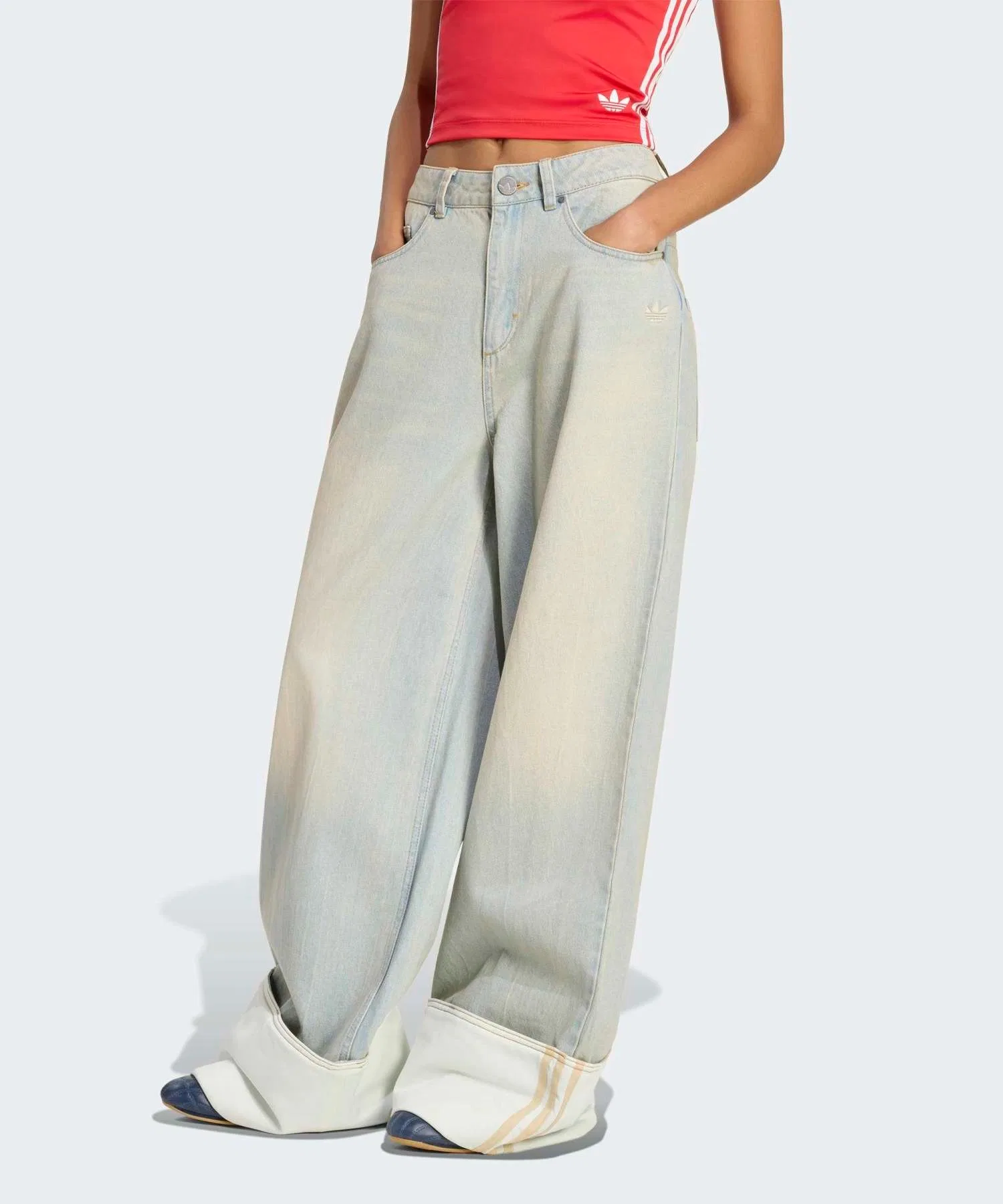 Винтажные джинсы с широкими штанинами / adidas Originals