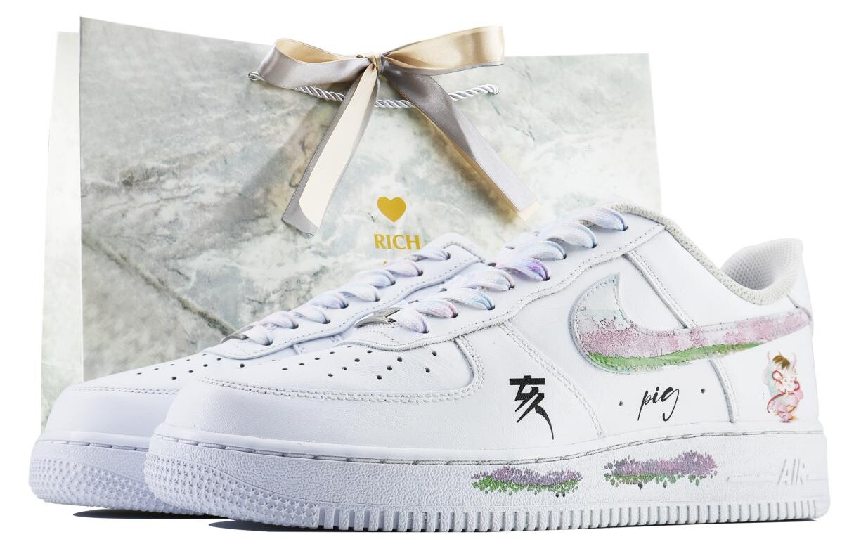 

Кроссовки Nike Air Force 1 Skateboarding Shoes Women's Low-top Pink, белый