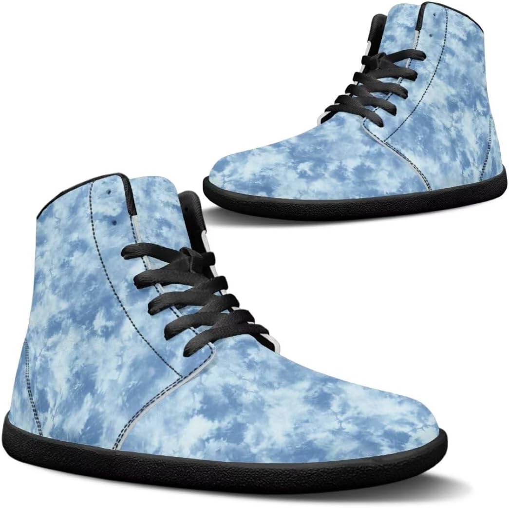 

Мужские обувь легкая с широкой носочной частью, противоскользящие кроссовки на высокой подошве с нулевым перепадом для бега Getelinseng, синий