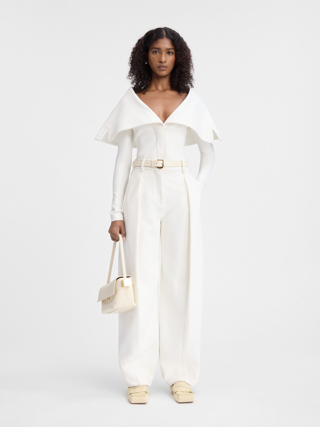 

Пиджак с драпированным воротником JACQUEMUS The Giacca jacket, белый