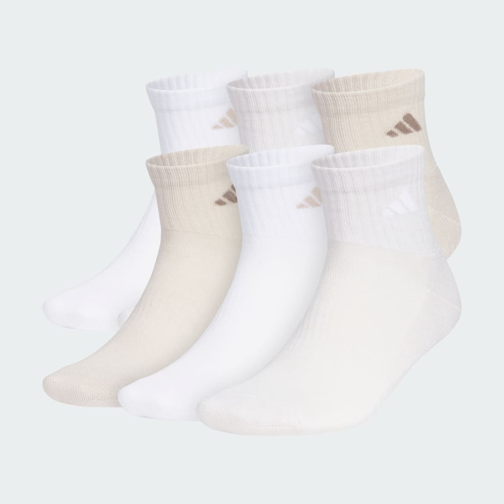 

Носки Adidas Athletic Cushioned Quarter Socks 6 Pairs, цвет White/Beige/Alumina