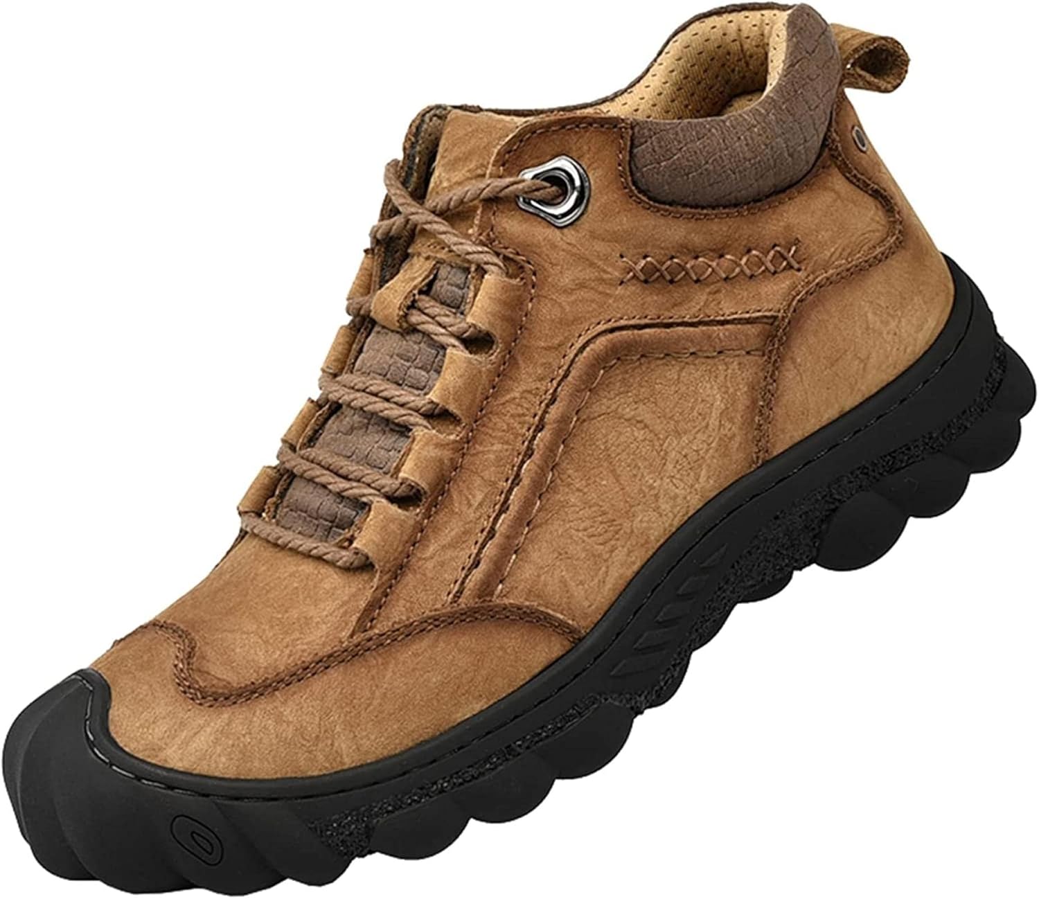 

Мужские теплые ботинки Yiozoi до щиколотки для работы, осенне-зимние прогулочные ботинки, удобная ежедневная обувь, повседневные кожаные ботинки для мужчин, белый/хаки