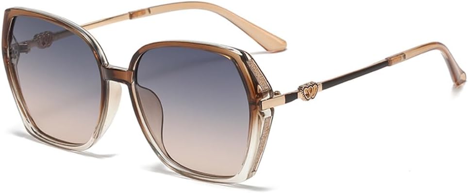 

Защитные очки, модные солнцезащитные очки в оправе из сплава, женские солнцезащитные очки с дизайном в форме сердца, градиентные солнцезащитные очки с защитой от УФ-излучения UV400, очки в уличном стиле KTUCN, Brown