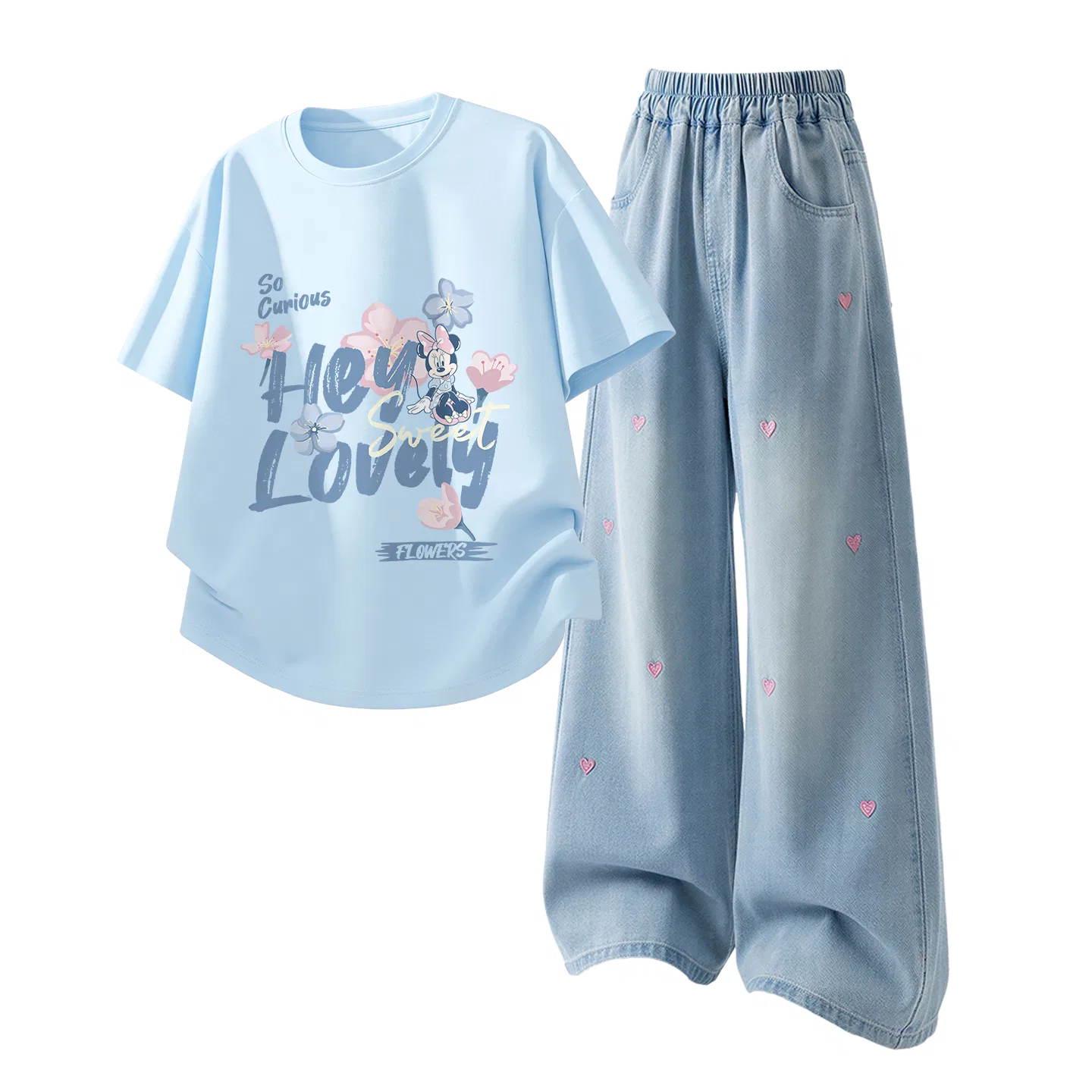 Детский спортивный костюм Casual Sportswear 2 Piece Set Disney, Di Light Color Sky Blue+Solid Color Denim Light Blue