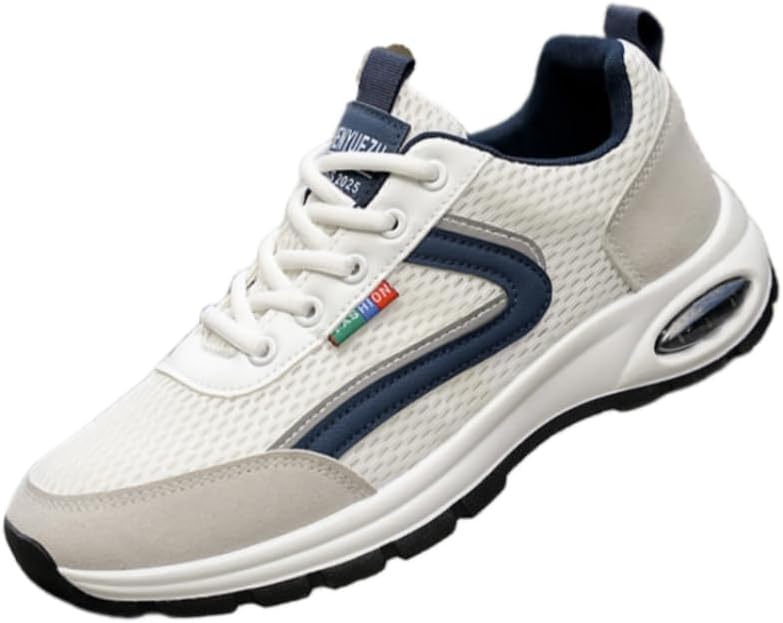 

Мужские большие кроссовки с мягкой подошвой и вентиляцией - противоскользящие и износостойкие спортивные модные обувь Spkfhd, белый