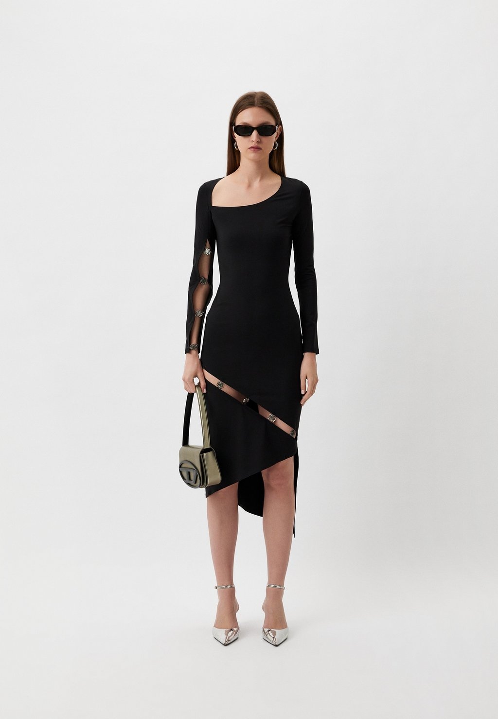 

Платье-футляр ASIMETRIC MIDI DRESS WITH CUTOUTS Berhasm, черный