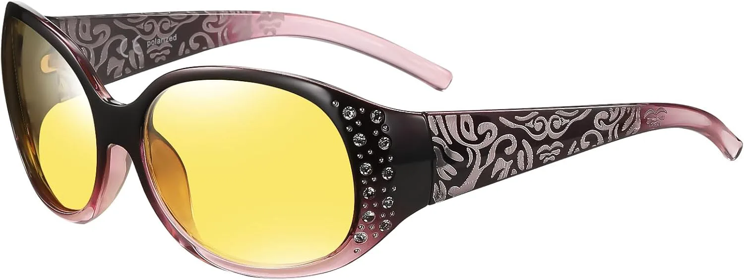 

Женские очки ночного видения HAOLOTA с антибликовым поляризованным покрытием, облегающие, для защиты от УФ-излучения в ночное время, Nv04 Gradient Purple/Night Vision