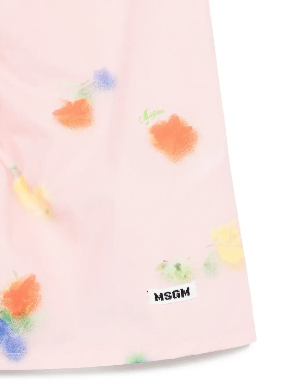 Платье с бантом и цветочным принтом Msgm Kids, розовый — фото 3