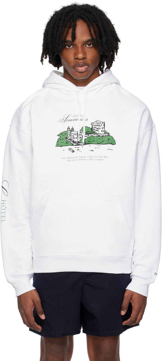 

Толстовка с капюшоном JJJJound Edition «Hotel ouvenirs» A.P.C., белый