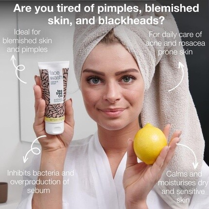 Крем для лица Australian Bodycare — Средство для умывания лица Очищающее средство для лица с маслом чайного дерева и лимонным, 100 мл — фото 2