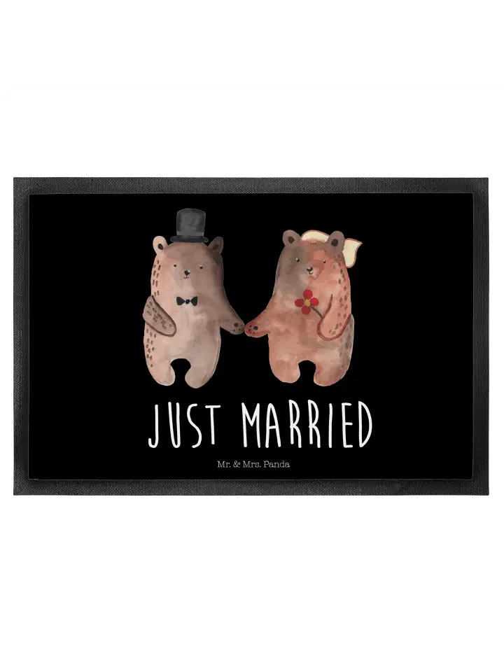 

Коврик для ног Mr. & Mrs. Panda, черный