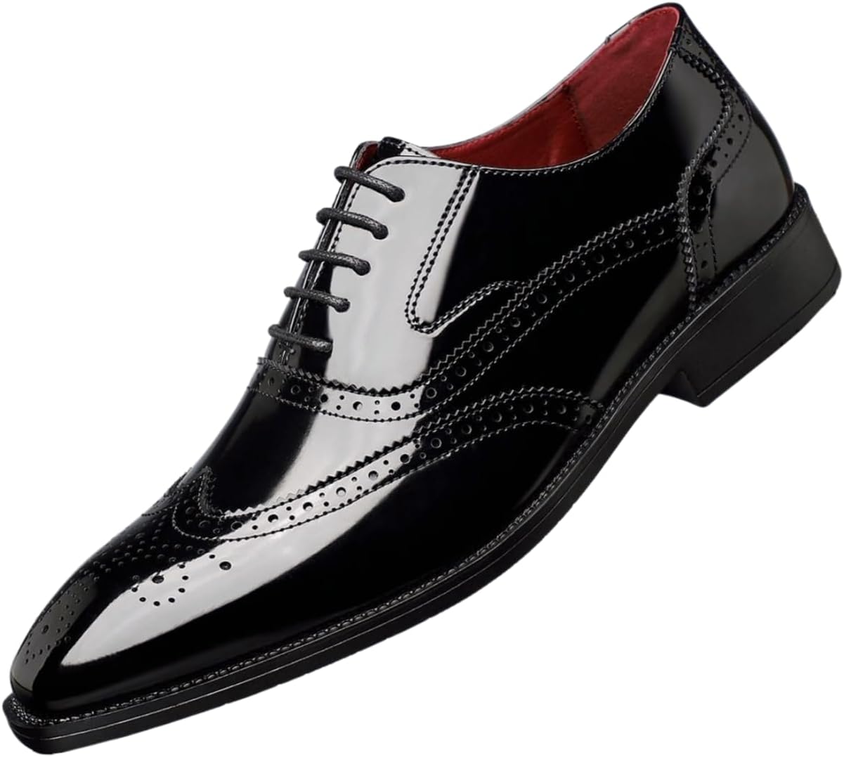 

Мужские оксфорды Santimon с крыльями и брогированием, классические кожаные деловые туфли на шнуровке, формальные туфли-спектаторы, черный