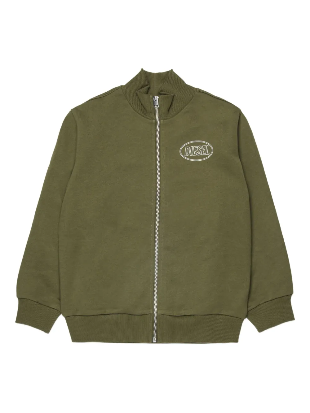 Толстовка на молнии с логотипом Diesel Kids, зеленый
