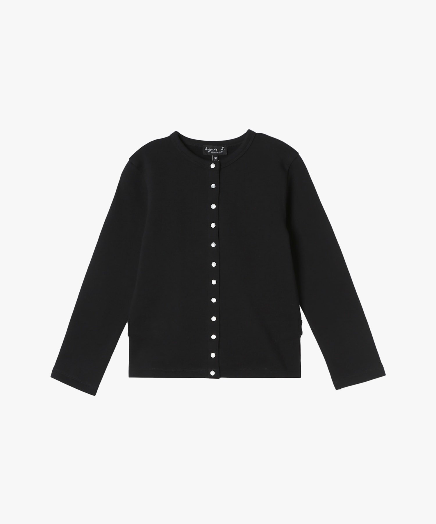 Детский хлопковый кардиган с длинными рукавами из меланжевой ткани Agnes b. ENFANT, Black