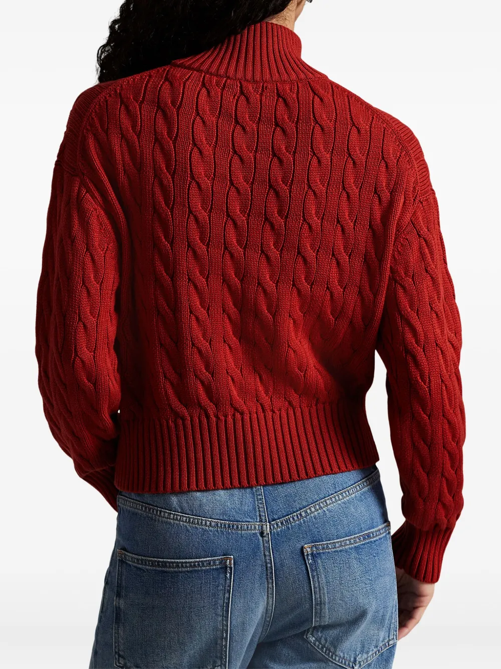 Свитер Polo Pony фактурной вязки Polo Ralph Lauren, красный — фото 4