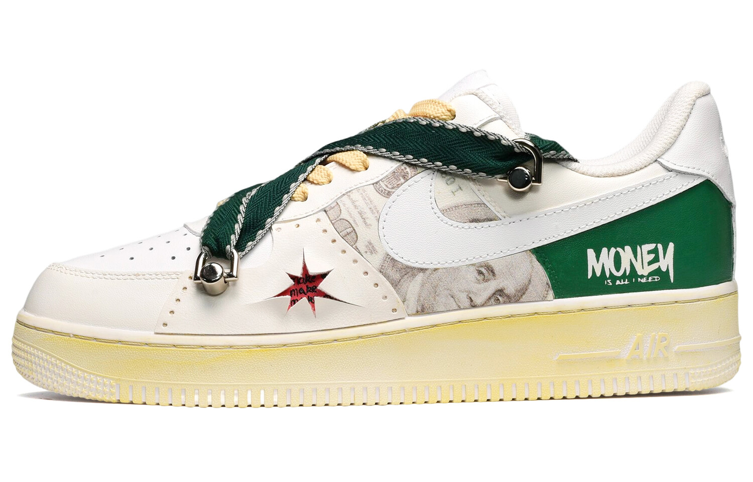

Кроссовки для скейтбординга Air Force 1 женские с низким верхом, белые/желтые/зеленые Nike, Зеленый, Кроссовки для скейтбординга Air Force 1 женские с низким верхом, белые/желтые/зеленые Nike