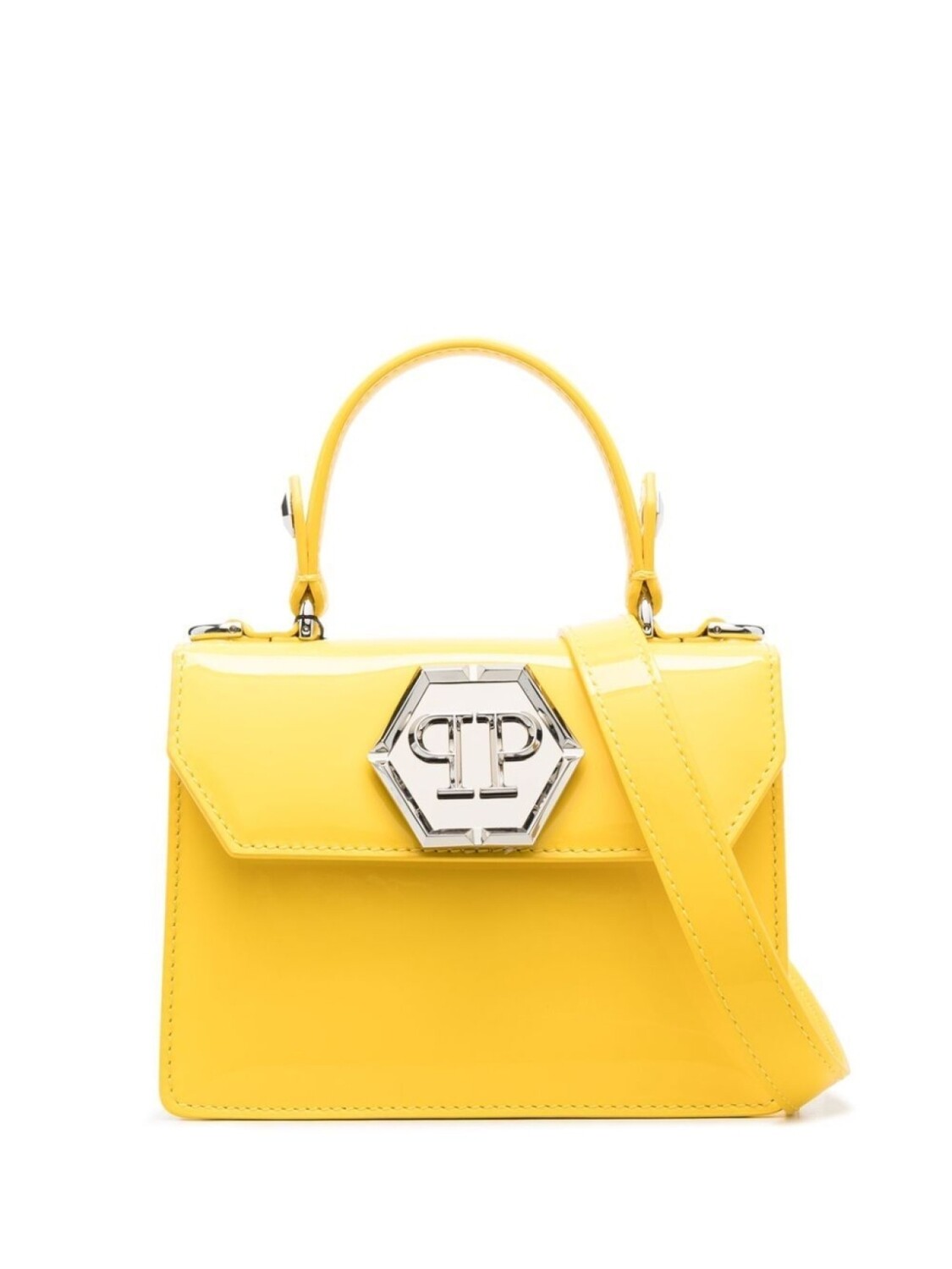 

Philipp Plein лакированная сумка с логотипом, желтый