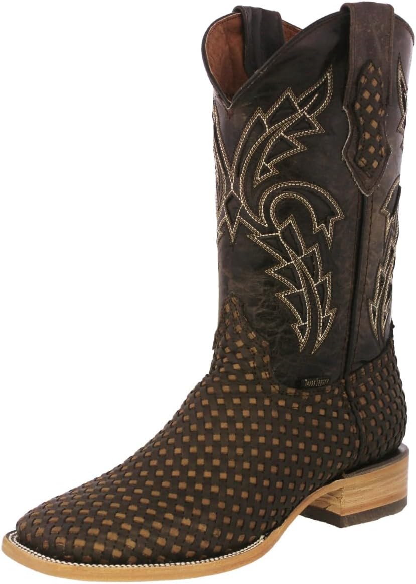 

Мужские коричневые вестерн-ковбойские сапоги Texas Legacy с плетеной кожей и квадратным носком