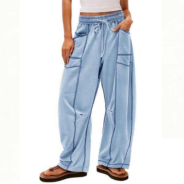 

Женские спортивные штаны свободного кроя с широкими штанинами Clearflower, Lt Blue