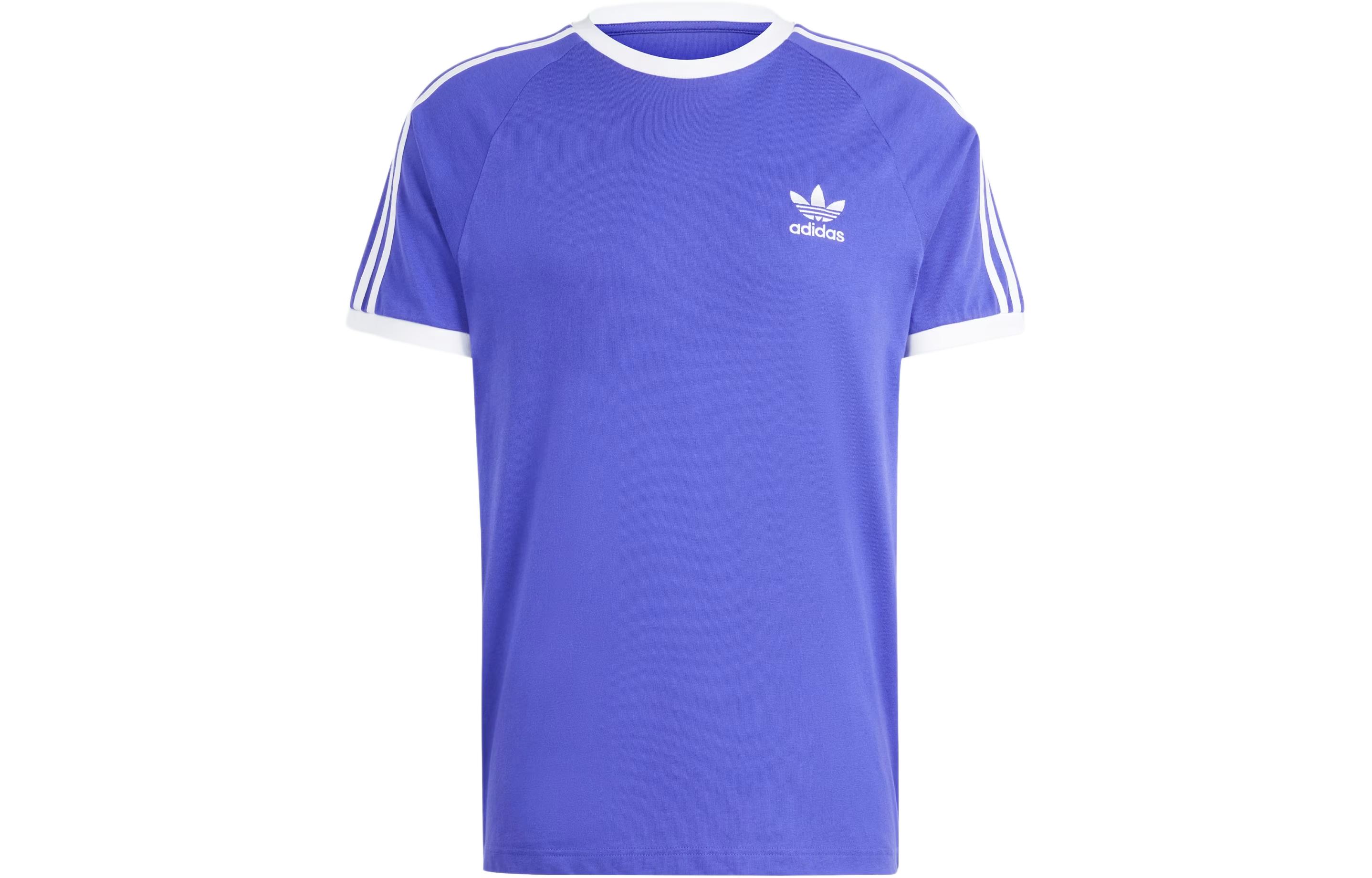 Adidas Adicolor Classics 3 Stripes Tee Adidas Originals, Сине-фиолетовая футболка — фото 2
