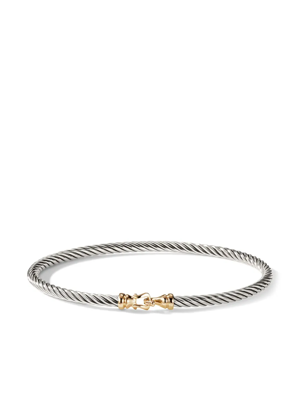 

Браслет Buckle Classic Cable из серебра и желтого золота (3 мм) David Yurman, серебяный