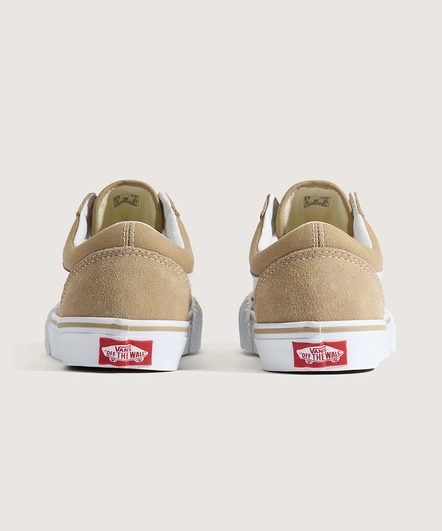 Кроссовки из натуральной кожи Old Skool VANS светло-коричневые — фото 4