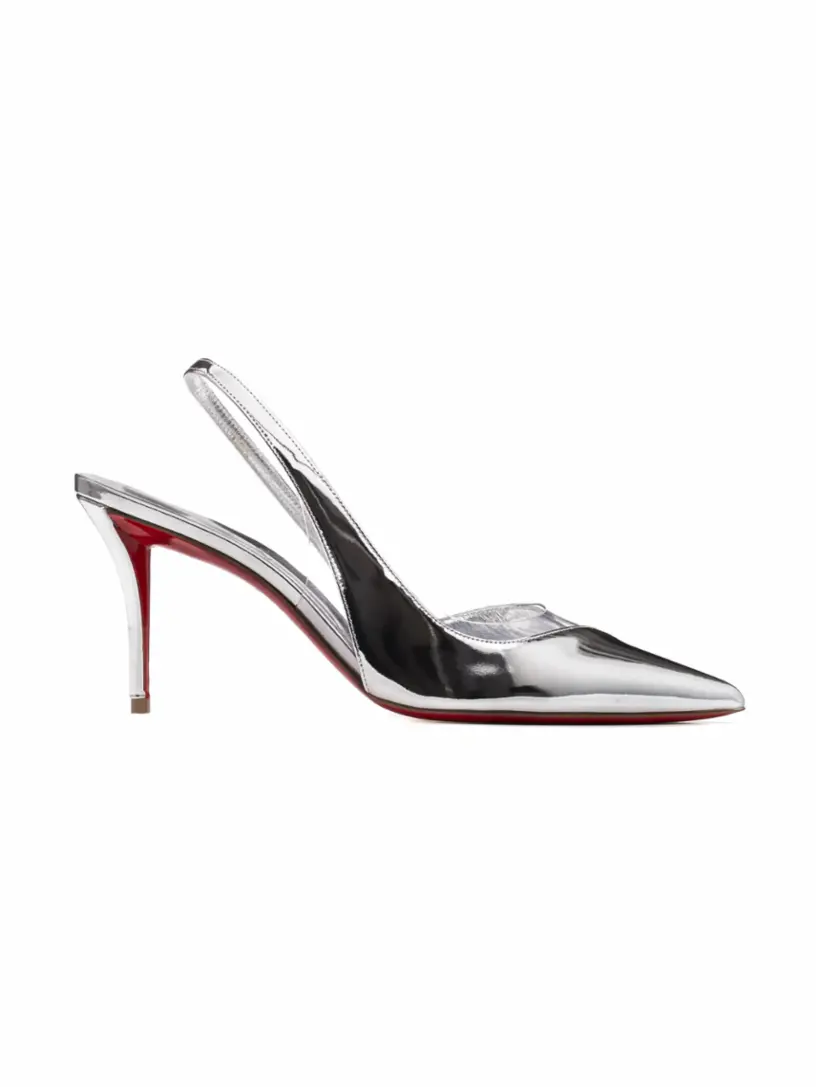

Кожаные слингбэки Postisha Christian Louboutin, серебристый
