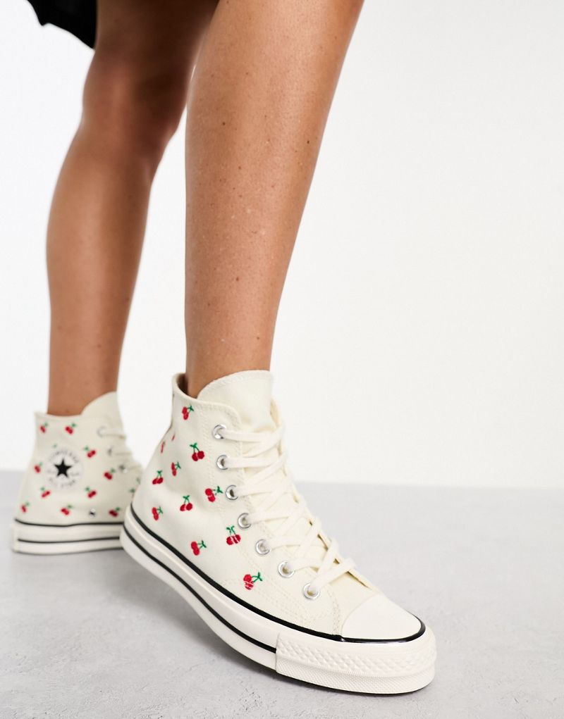 

Белые кроссовки Converse Chuck 70 с вышивкой вишни, Белый, Белые кроссовки Converse Chuck 70 с вышивкой вишни