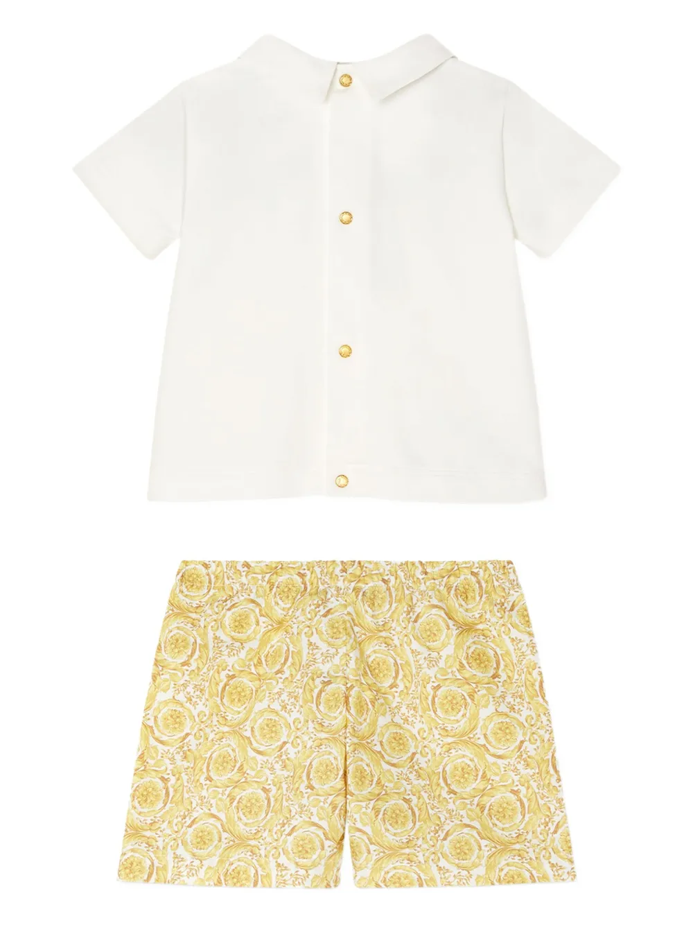 Комплект из футболки и шортов с логотипом Versace Kids, белый — фото 2