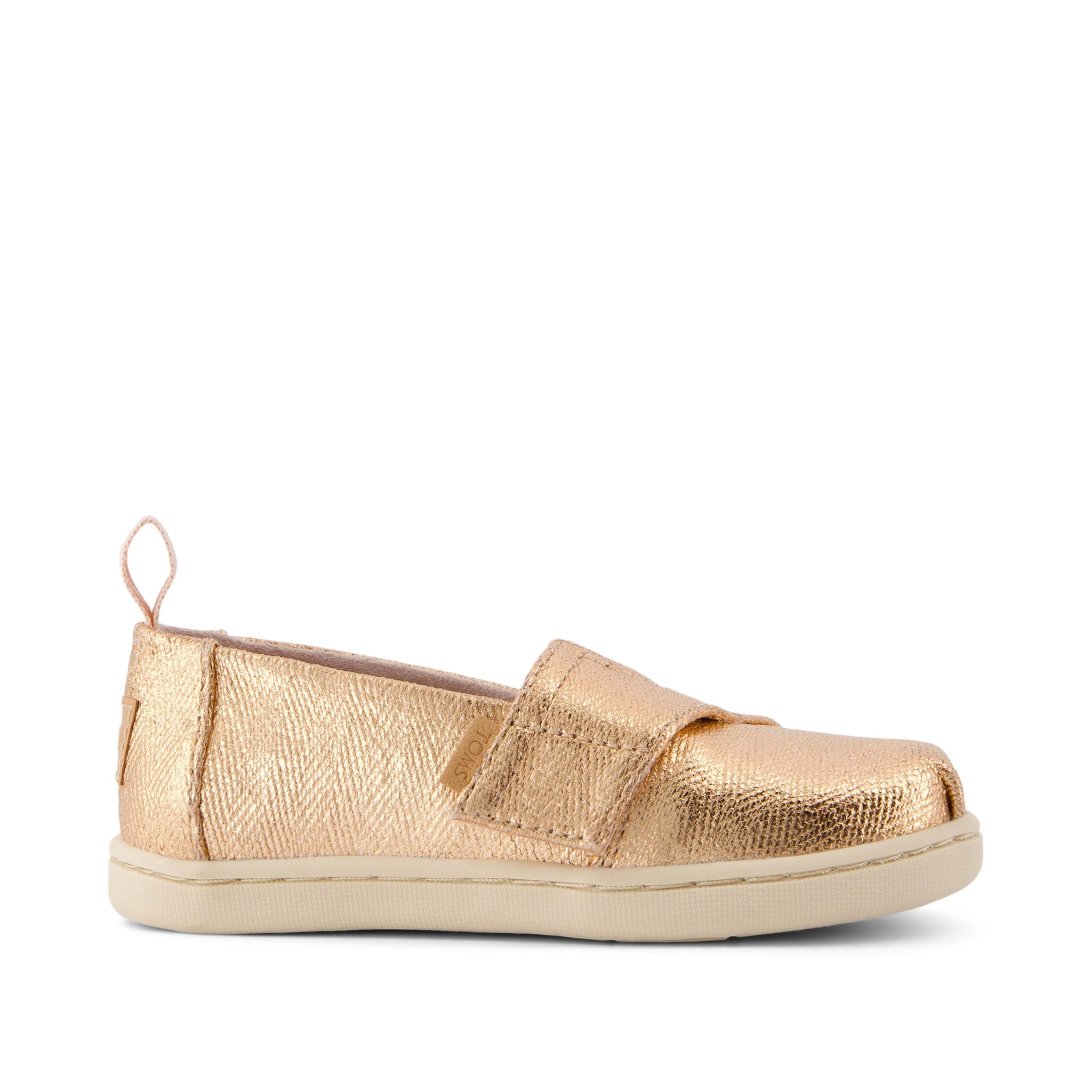 

Балетки для малышей Alpargata Rose Gold Metallic с узором «елочка» Toms Shoes, Rose Gold Metallic Herringbone