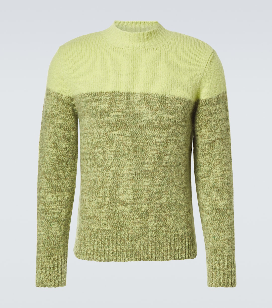 

Свитер из смеси альпаки и шерсти в цветных блоках Dries Van Noten, Lime