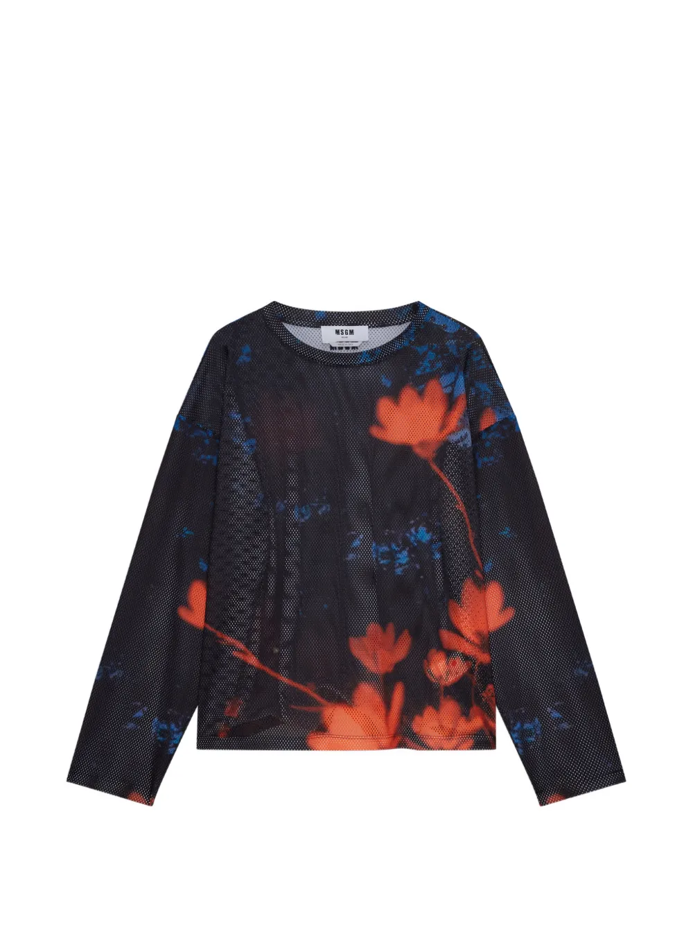 

Футболка с цветочным принтом Msgm, черный