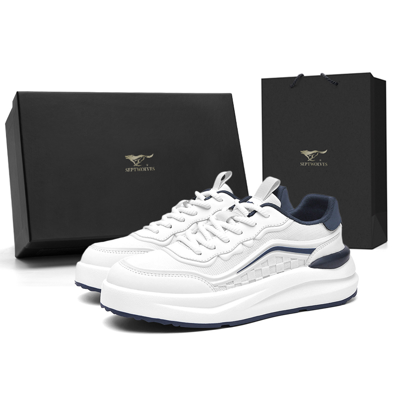 

SEPTWOLVES Низкие повседневные туфли мужские бело-голубые, цвет White Blue (Standard Leather Shoe Size)