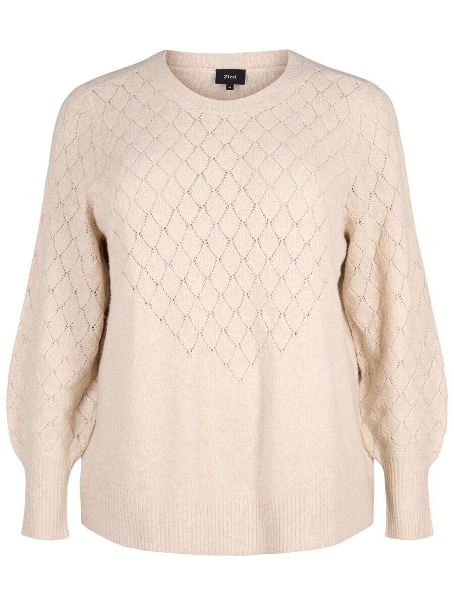 

Тонкий вязаный свитер Zizzi Sweater CASUNNY, бежевый