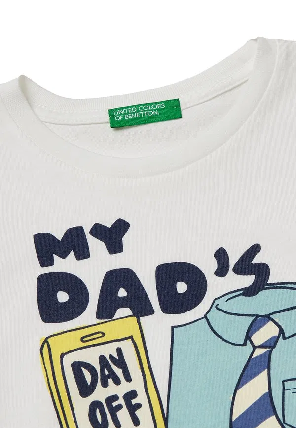 Футболка с круглым вырезом и принтом United Colors Of Benetton, White — фото 3