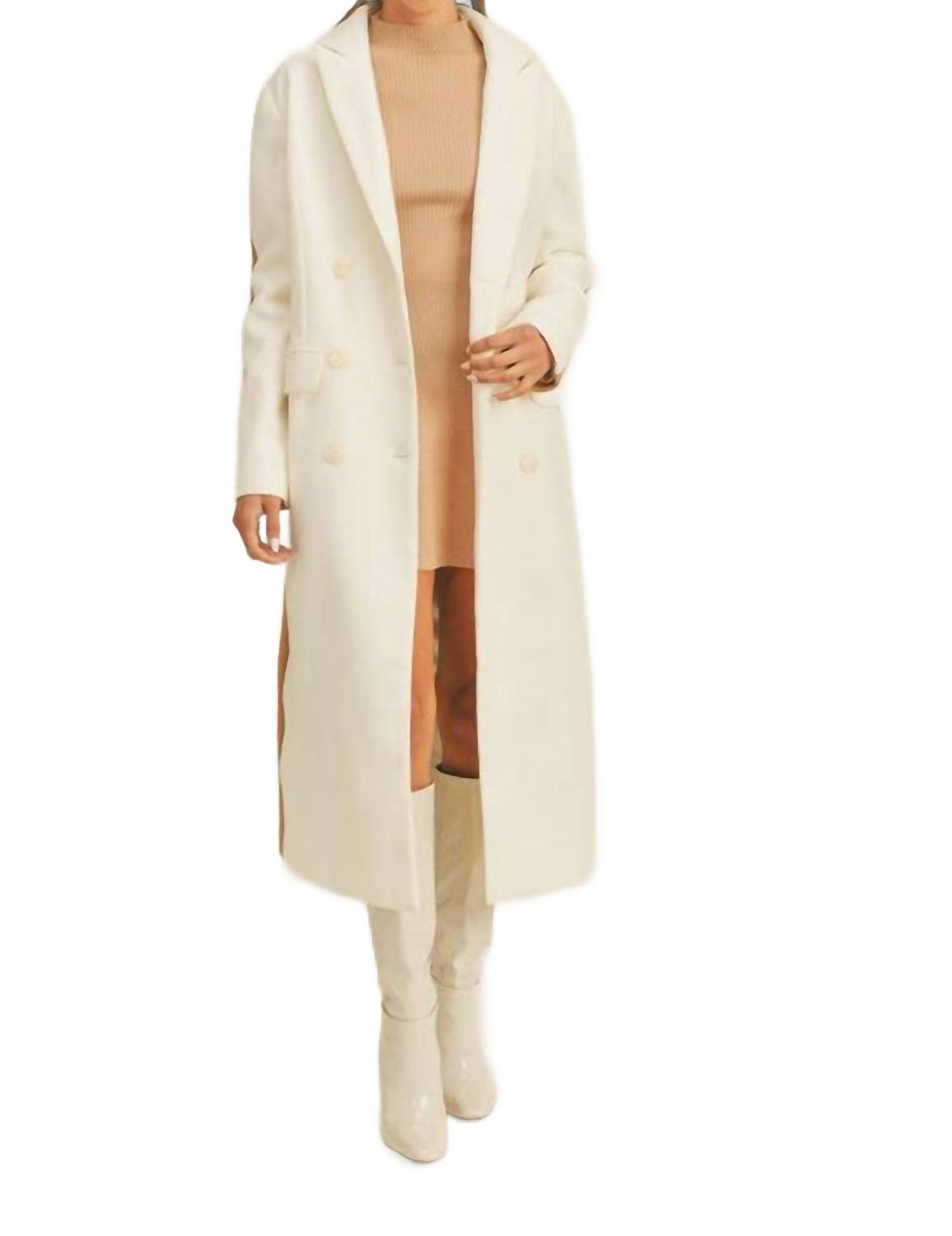 

Двустороннее длинное пальто с цветными блоками в цвете айвори/беж Klesis, слоновая кость/бежевый