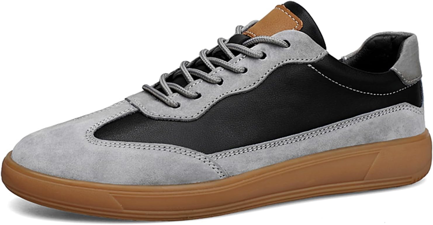 

Мужские кроссовки Abborora, кожаные винтажные повседневные туфли для мужчин, дышащие мужские кроссовки, черный/серый