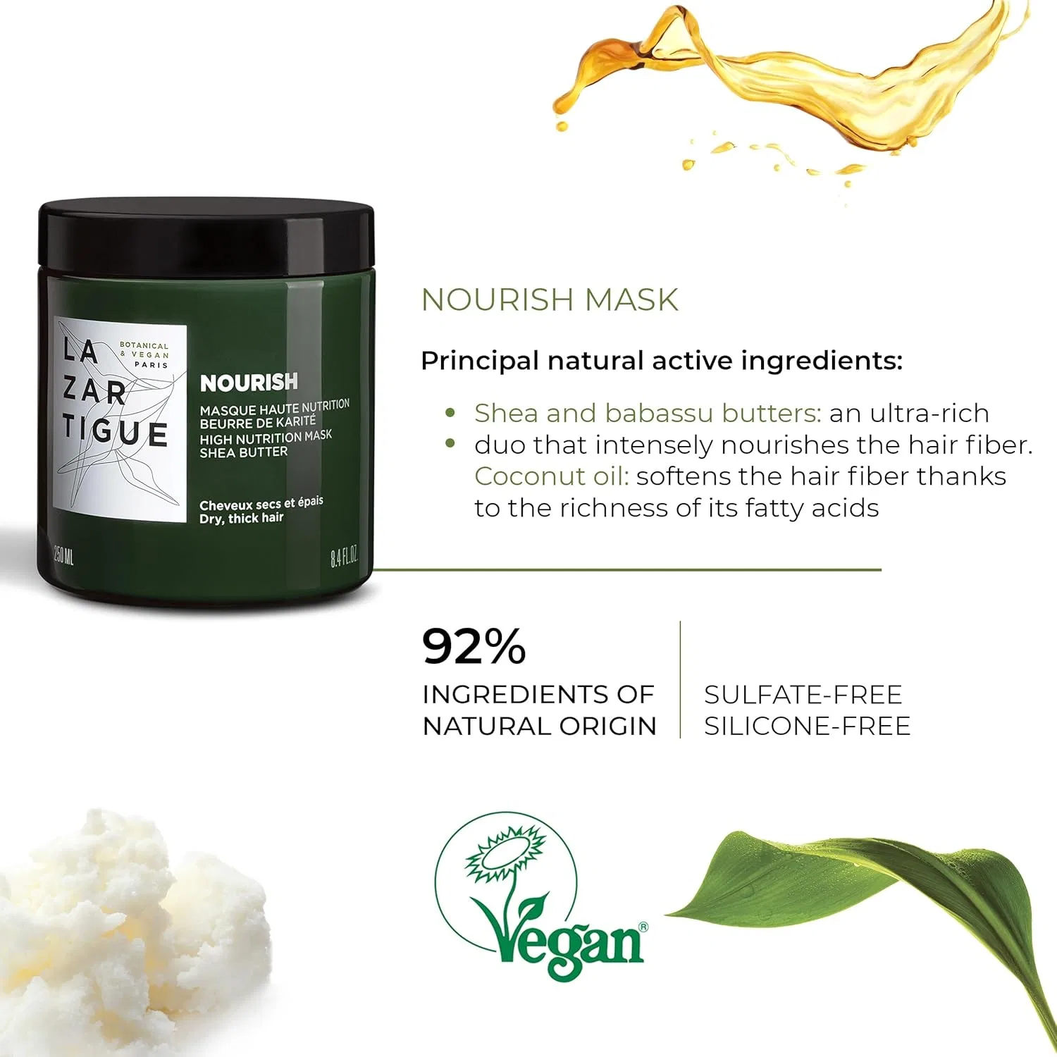 Питательная маска «NOURISH» для густых сухих волос от LAZARTIGUE Lazartigue — фото 4